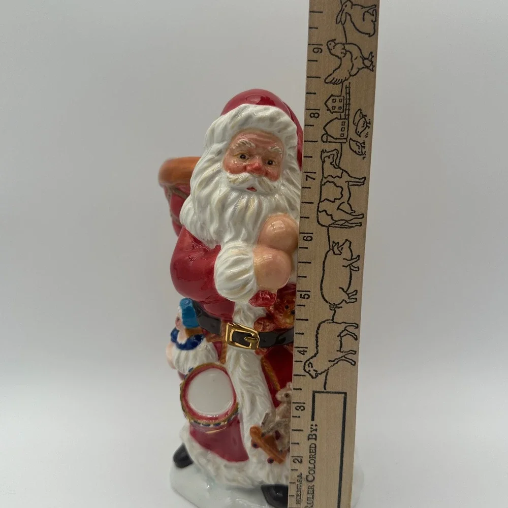 Department 56 Santa Claus Candle Holder Figurine Red White Christmas